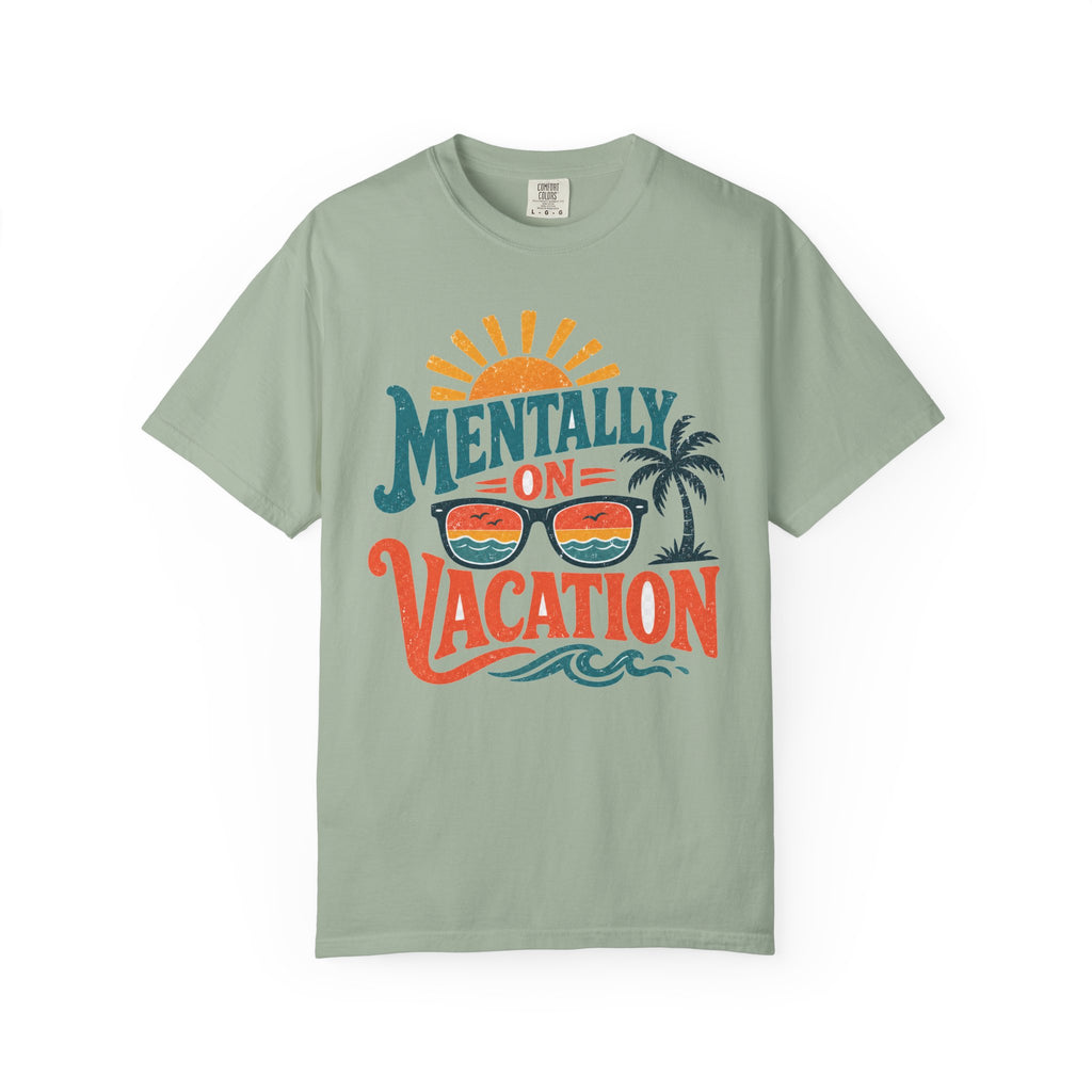 Mentally On Vacation T-Shirt — Retro Sunglasses Palm Tree Beach Tee