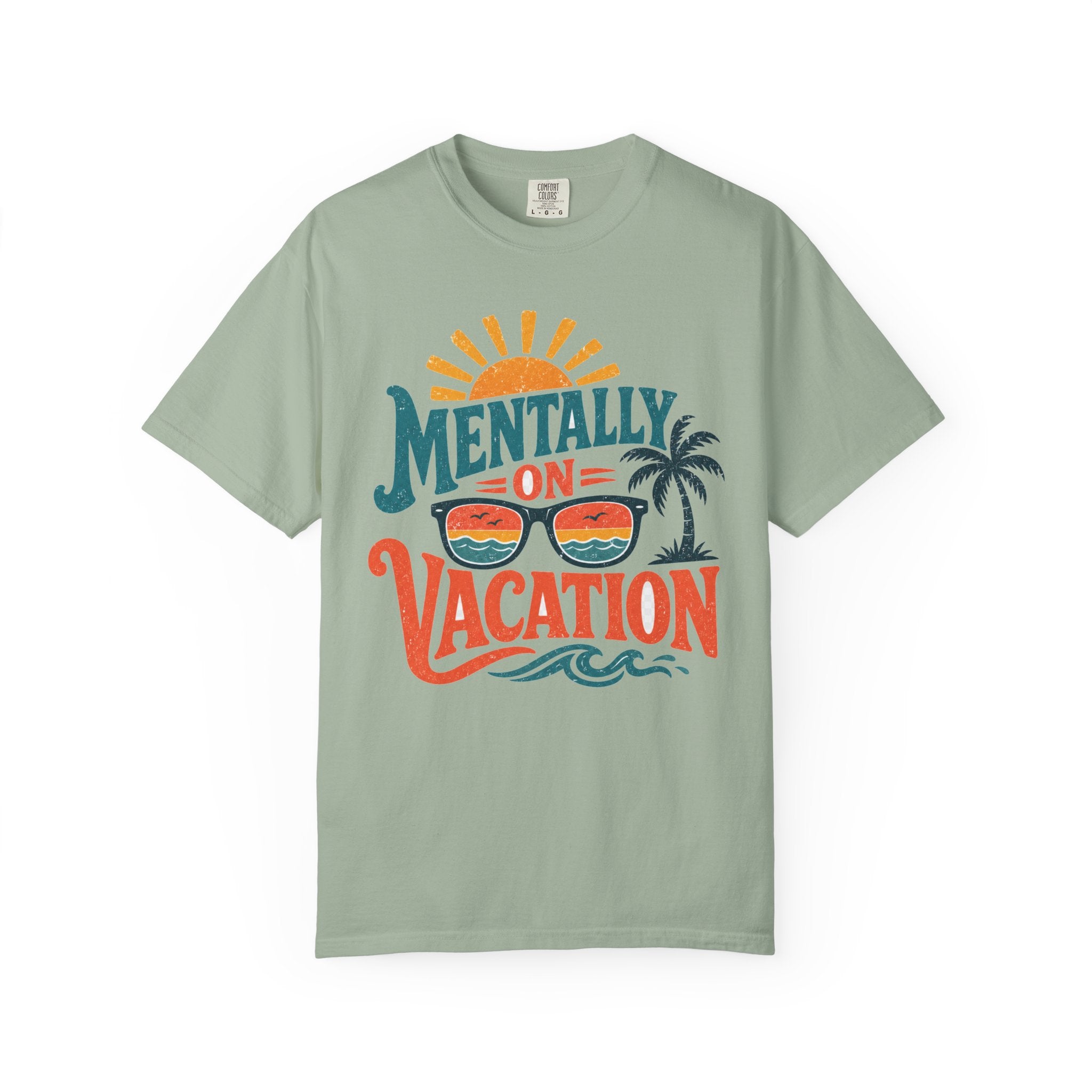Mentally On Vacation T-Shirt — Retro Sunglasses Palm Tree Beach Tee