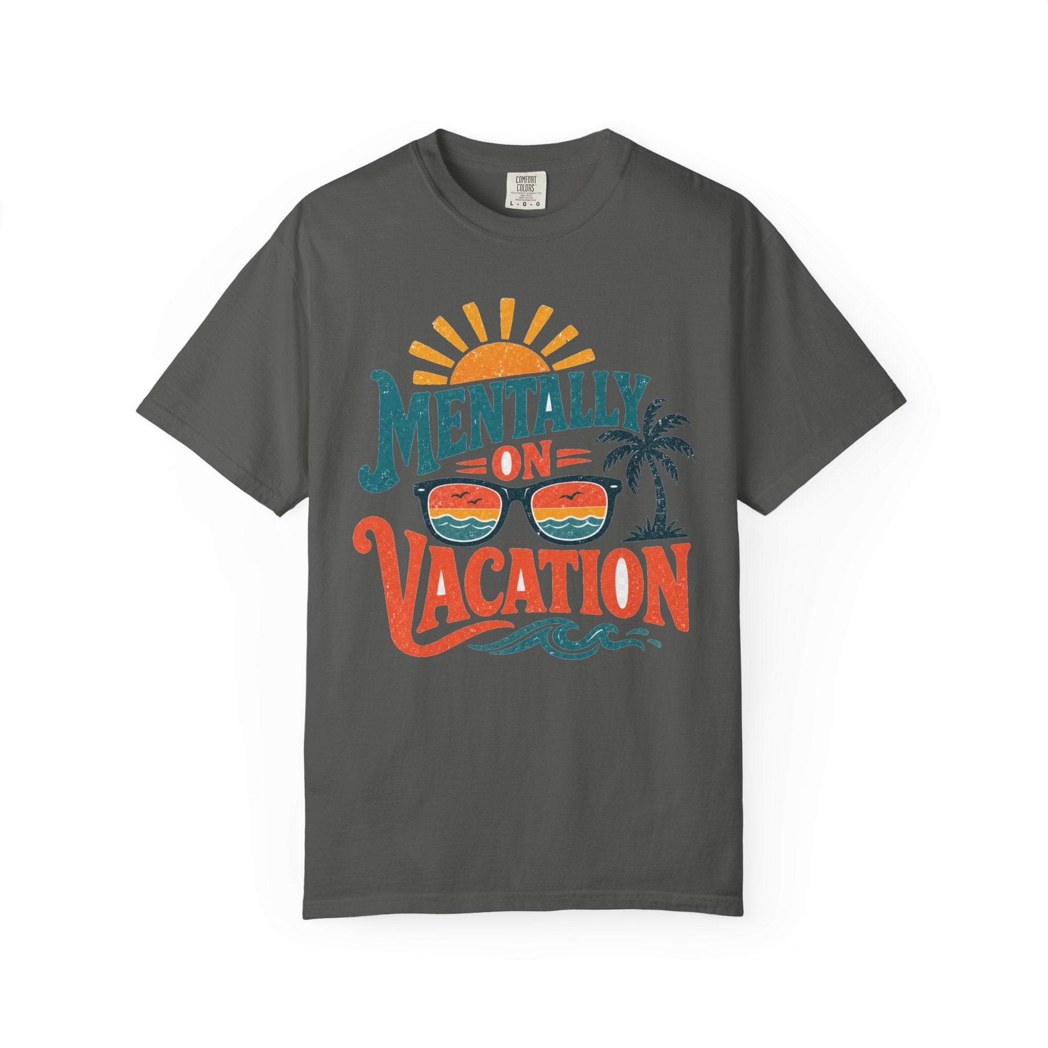 Mentally On Vacation T-Shirt — Retro Sunglasses Palm Tree Beach Tee
