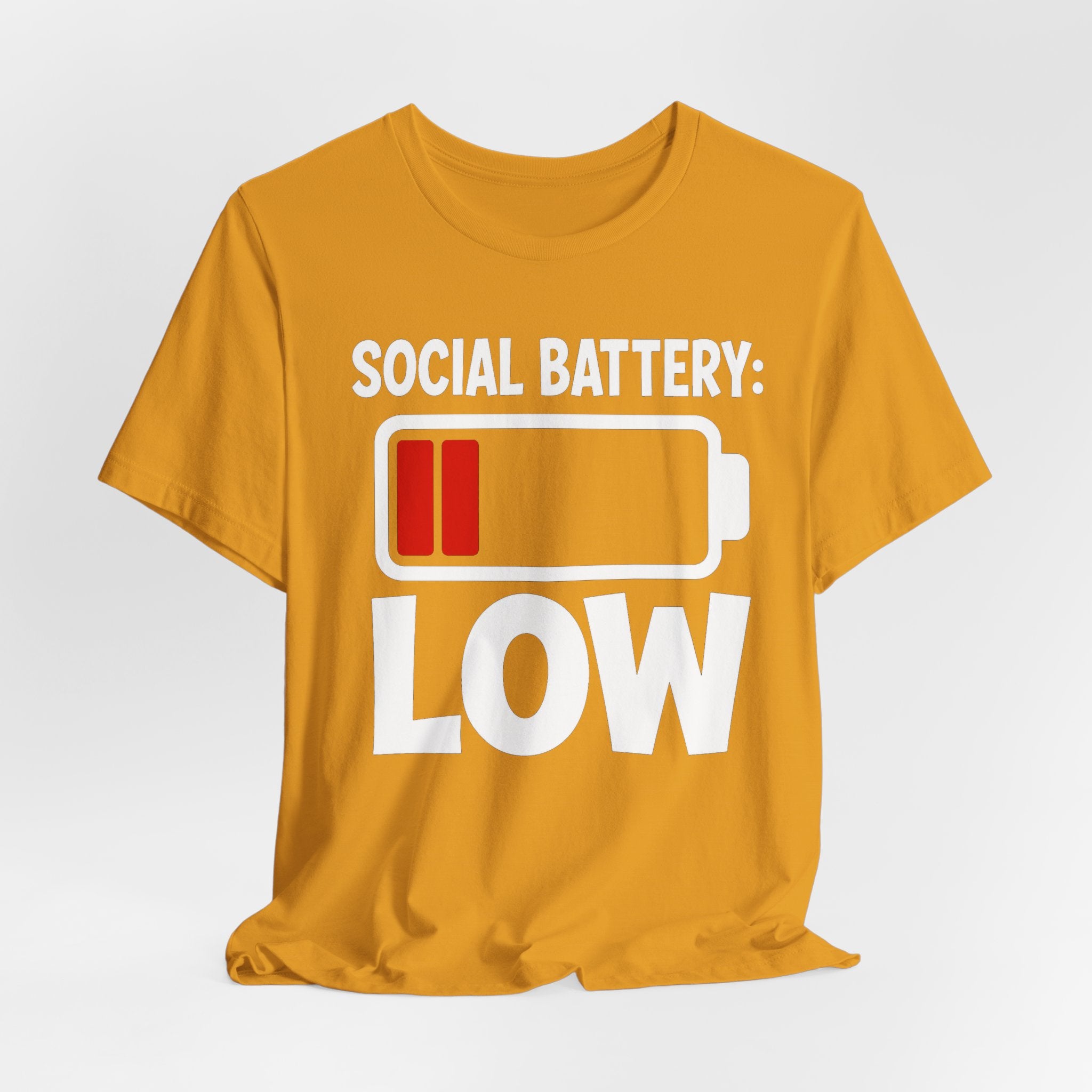 Social Battery Low T‑Shirt — Funny Introvert Graphic Tee