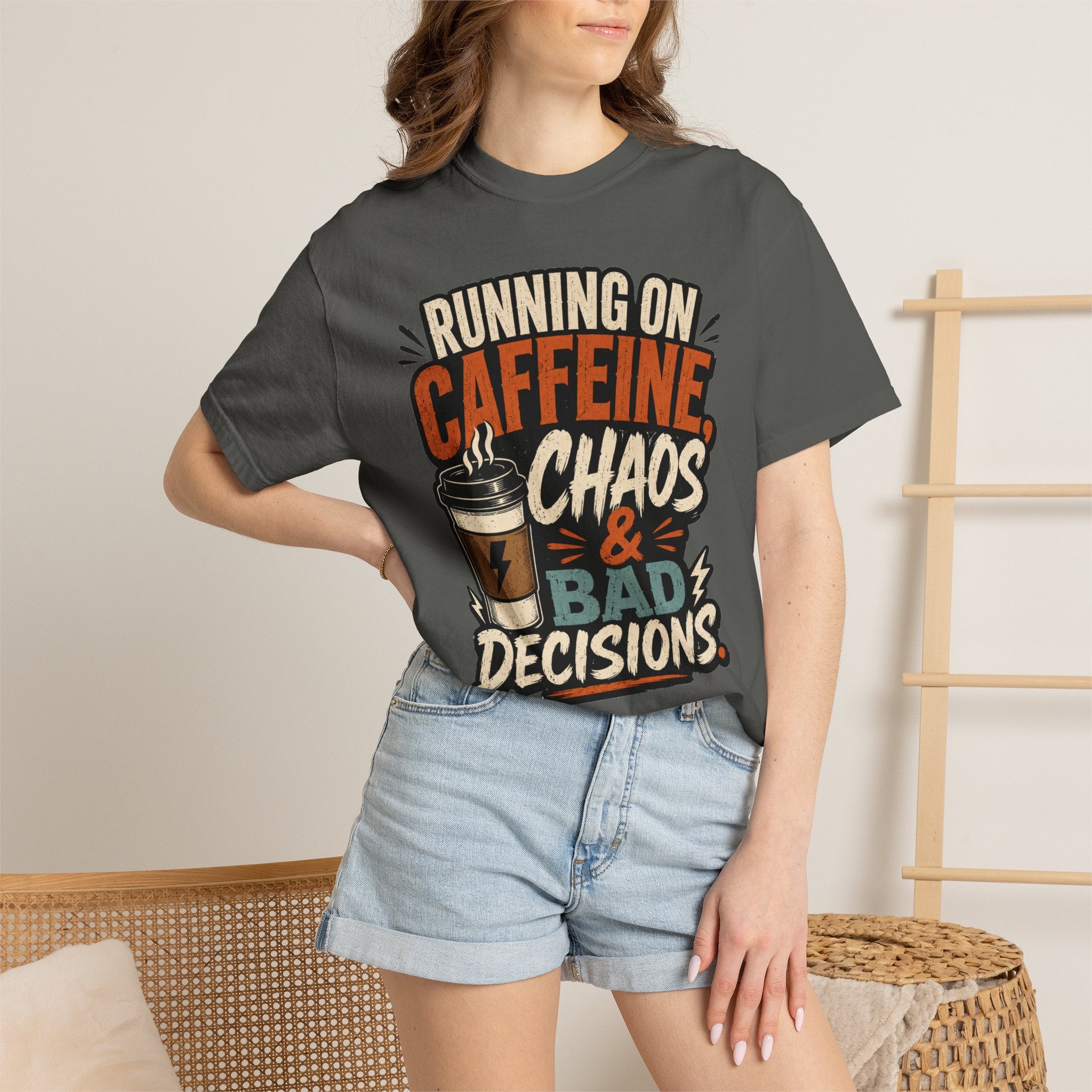 Running on Caffeine, Chaos & Bad Decisions T-Shirt