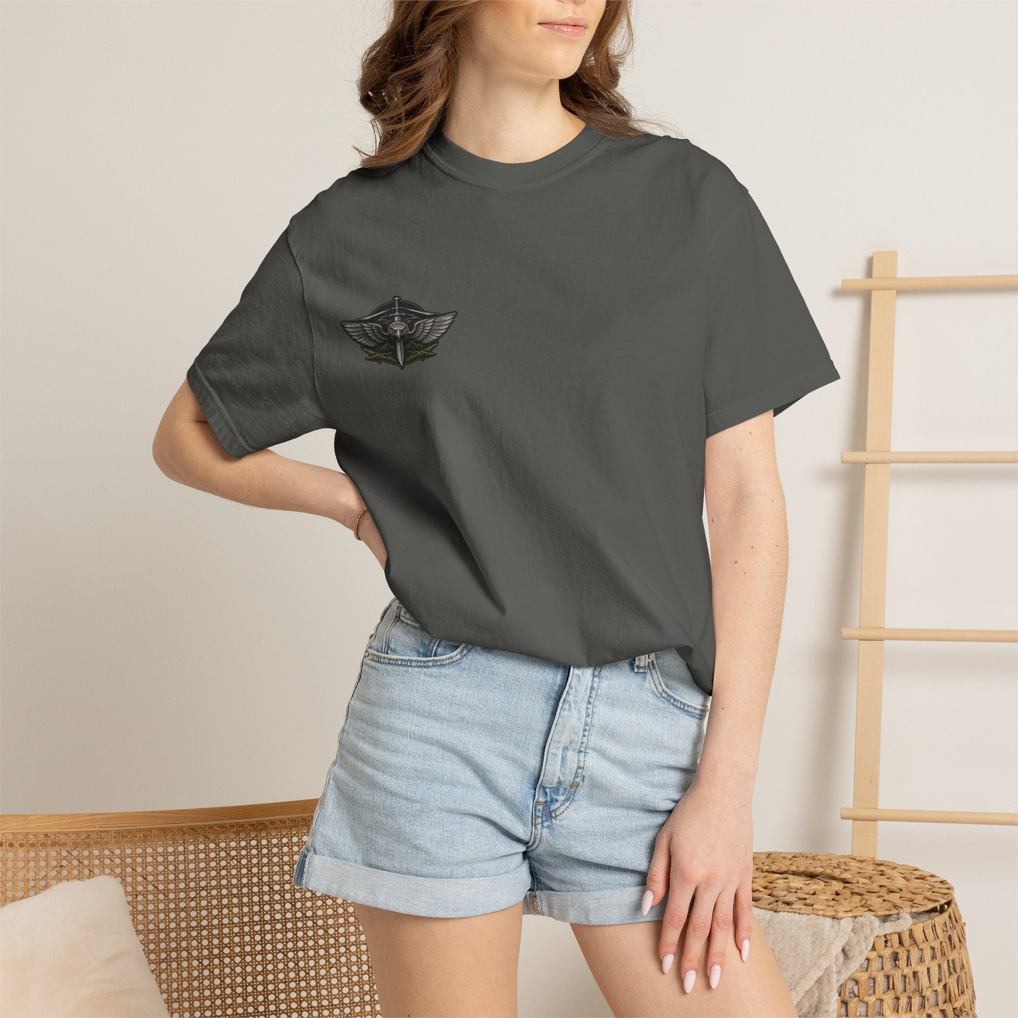 Winged Skull Chest Logo T-Shirt