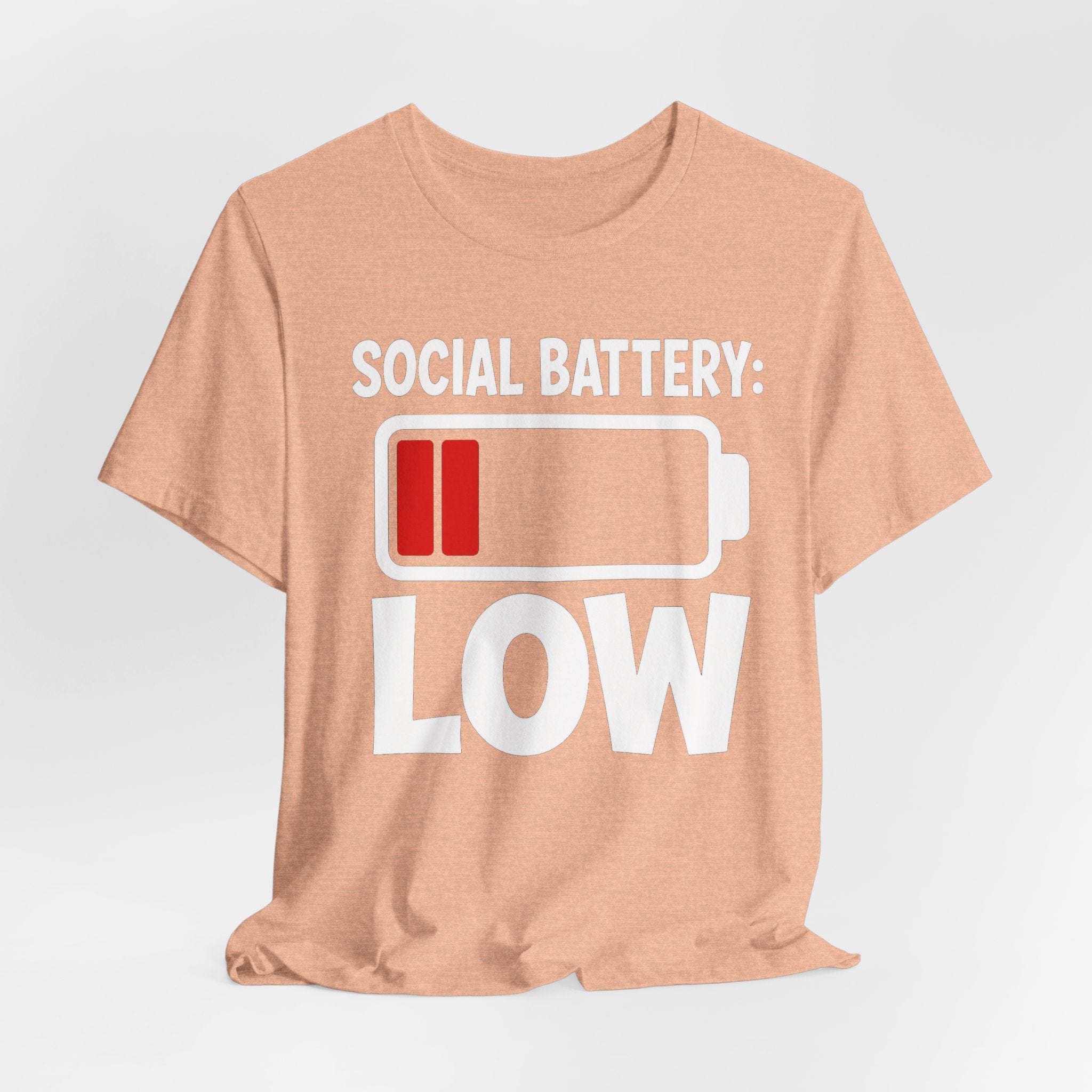 Social Battery Low T‑Shirt — Funny Introvert Graphic Tee