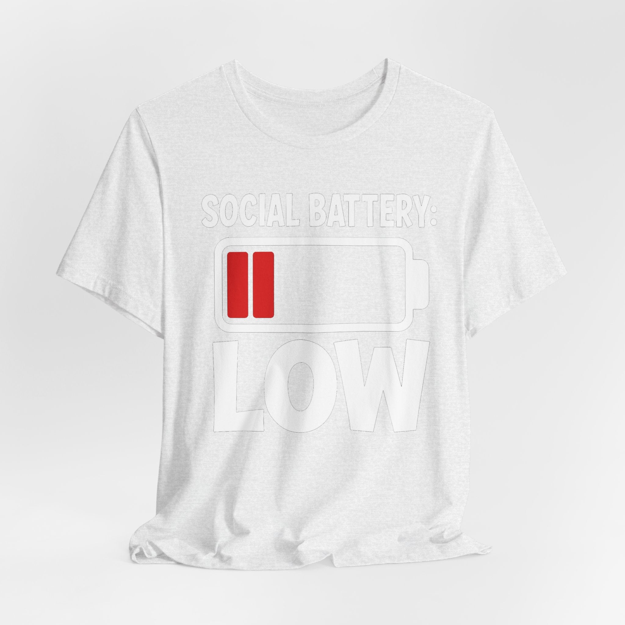 Social Battery Low T‑Shirt — Funny Introvert Graphic Tee