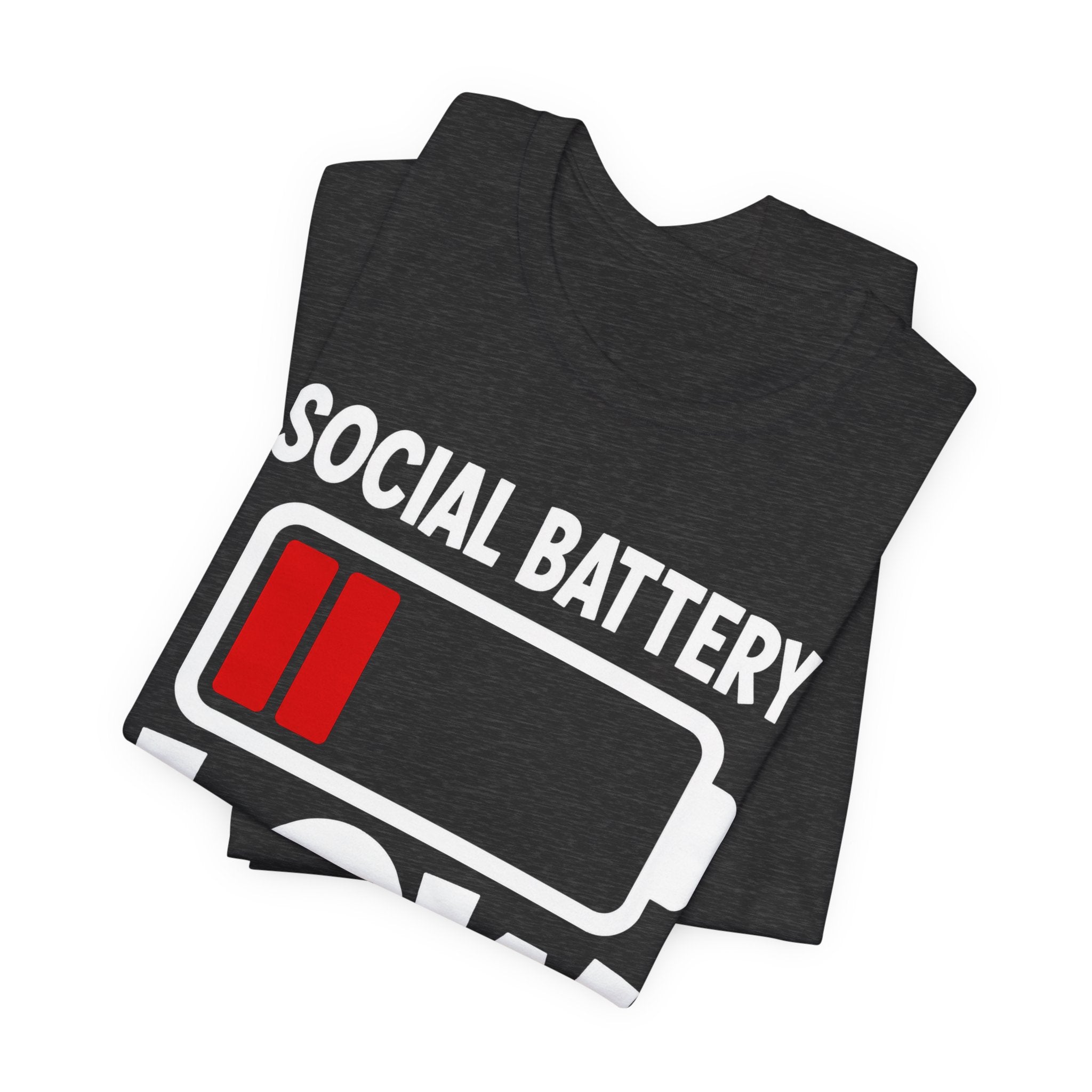 Social Battery Low T‑Shirt — Funny Introvert Graphic Tee